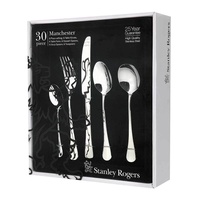 STANLEY ROGERS 30 PIECE STAINLESS STEEL MANCHESTER CUTLERY SET 30PC