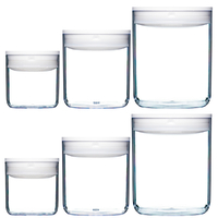 NEW CLICKCLACK 6 PIECE PANTRY SMALL ROUND SET CONTAINER SET AIR TIGHT 6PC