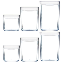 NEW CLICKCLACK 6 PIECE PANTRY LARGE CUBE BOX SET CONTAINER SET AIR TIGHT 6PC