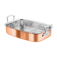 CHASSEUR ESCOFFIER 35X26CM TRYPLY ROASTING PAN W/ RACK COPPER / STAINLESS