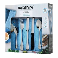 Wiltshire Baguette 50pc Cutlery Set With Steak Knives 50 Piece Stainless