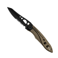 LEATHERMAN SKELETOOL KBX FOLDING POCKET KNIFE COMBO BLADE COYOTE TAN 