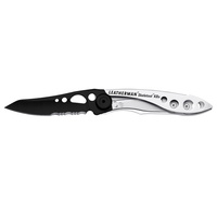 LEATHERMAN SKELETOOL KBX FOLDING POCKET KNIFE COMBO BLADE BLACK / SILVER