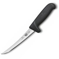 VICTORINOX FIBROX CURVED NARROW BONING 15CM BUTCHER KNIFE 5.6603.15M BLACK
