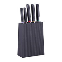 Avanti Nero 6pc Knife Block Set | 6 Piece Kitchen Knives