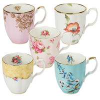 Royal Albert 100 Years 1950-1990 350ml Mug Set of 5 - 5pc Mug