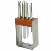 Furi Pro Stainless Steel 5pc Knife Block Set 5 Piece Japanese Stainless Steel