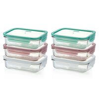 Glasslock 400ml Rectangular Storage Container Set w/ Lid 6pc