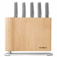 GLOBAL UKU MAPLE 6PC KNIFE BLOCK SET KNIVES JAPAN 6 PIECE