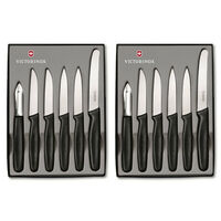 VICTORINOX 12PC PARING STAINLESS STEEL KNIFE SET 12PC KNIVES BLACK