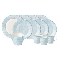 New Royal Doulton Pastels 16pc Dinner Set of 16 | Blue