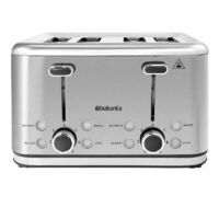 NEW BRABANTIA 4 SLICE STAINLESS STEEL TOASTER  