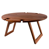 Peer Sorensen Round Folding Picnic Table 50 x 25cm Acacia Wood