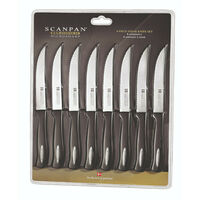 Scanpan Microsharp 8 Piece Steak Knife Set | Black 8pc