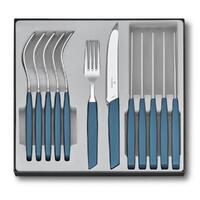 Victorinox 12 Piece Modern Steak Knife & Fork Cutlery Set of 12pc Cornflower