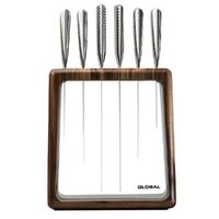 Global Hashira Walnut Knife Block Set 7 Piece