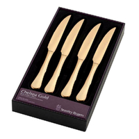 Stanley Rogers Chelsea Set of 4 Steak Knives 4pc | Gold