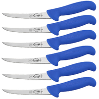 F DICK ERGOGRIP BUTCHER 6" / 15CM CURVED BLADE BONING KNIFE 8299115 - SET OF 6