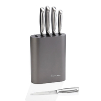 Stanley Rogers 6pc Oval Metallic Pewter Knife Block 6 Piece