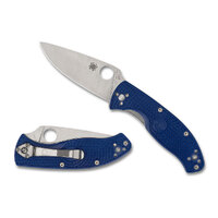 Spyderco Tenacious Lightweight Blue Plain Blade Folding Knife YSC122PBL