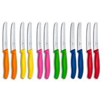 Victorinox Steak & Tomato Knife Pistol Grip 11cm Colourful Set x 12 Knives