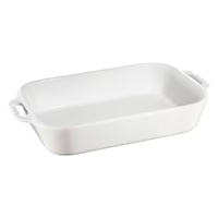 Staub Ceramic Gratin Rectangular Baking Dish 34 x 24cm | White