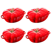 Staub Enamelled Cast Iron Tomato Cocotte 0.5L - Set of 4
