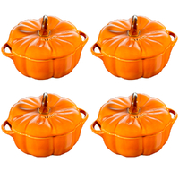 Staub Enamelled Pumpkin Cocotte 0.5L - Set of 4