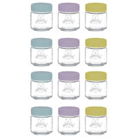 Kilner Kids 12pc Glass Jar Canister Baby Food Storage Set W/ Lid 110ml 