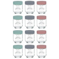Kilner Kids 12pc Glass Jar Canister Baby Food Storage Set W/ Lid 190ml