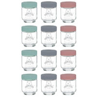 Kilner Kids 12pc Glass Jar Canister Baby Food Storage Set W/ Lid 190ml
