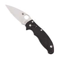 Spyderco Manix 2 G-10 Plain Blade Folding Knife | Black YSC101P2
