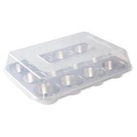Nordic Ware Naturals 12 Cup Muffin Pan With High Domed Lid - 34 x 25 x 8cm