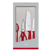 Victorinox 4 Piece Kitchen Classic Knife Set Gift Boxed 4pc | Red