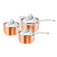 Chasseur Escoffier 3 Piece Induction Copper Saucepan Set