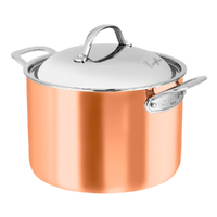 Chasseur Escoffier Induction Stock Pot with Lid 24cm / 7L Copper