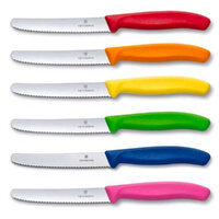 Victorinox Steak & Tomato Knife Pistol Grip 11cm Colourful Set x 6 Knives