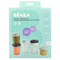 Beaba 8 Piece Toddler Stackable Clip Food Storage Jars 150ml & 250ml