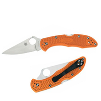 Spyderco Delica 4 Lightweight Burnt Orange Flat Ground - Plain Blade YSC11FPBORE