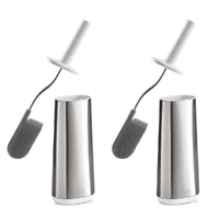 Joseph Joseph Flex Toilet Brush With Slim Holder Steel | Set of 2