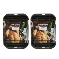 Wiltshire Easybake Deep Roast Pan W/ Rack 2 Pack | 33 x 25.5 x 6cm