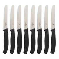 Victorinox Steak & Tomato Knife Pistol Grip 11cm Black Set x 8 Knives
