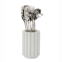 Furi Pro Radial Stone Utensil Holder Snow Terrazzo