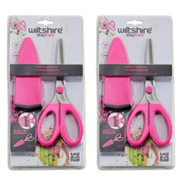 Wiltshire Staysharp Pink Kitchen Scissors Cuts Hard & Soft Foods | Set of 2