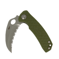Honey Badger Claw Large Serrated Blade Folding Pocket Knife | Green