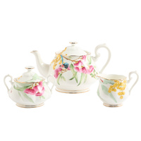 Royal Albert Miranda Kerr Australiana Teapot , Sugar & Creamer 3 Piece Set