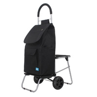 Handy Trolley 3-in-1 With Seat 40L | Black