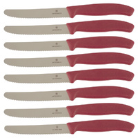 Victorinox Steak & Tomato Knife Pistol Grip 11cm Mystery Mulberry Set x 8 Knives