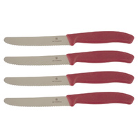 Victorinox Steak & Tomato Knife Pistol Grip 11cm Mystery Mulberry Set x 4 Knives