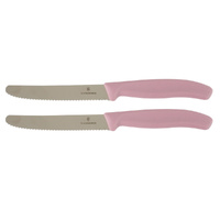 Victorinox Steak & Tomato Knife Pistol Grip 11cm Violette Serenity Set x 2 Knives